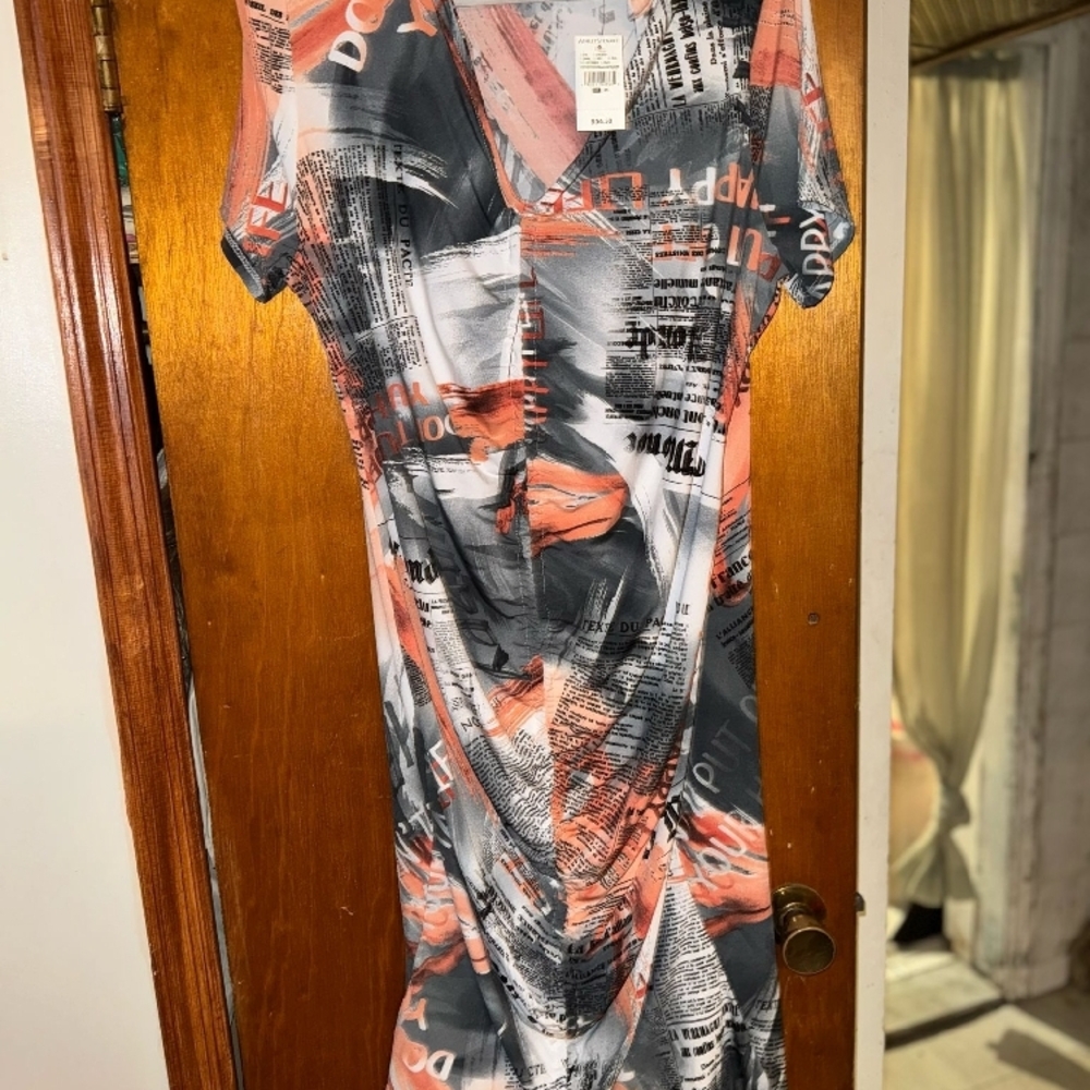 Graphic Print V-Neck Dress